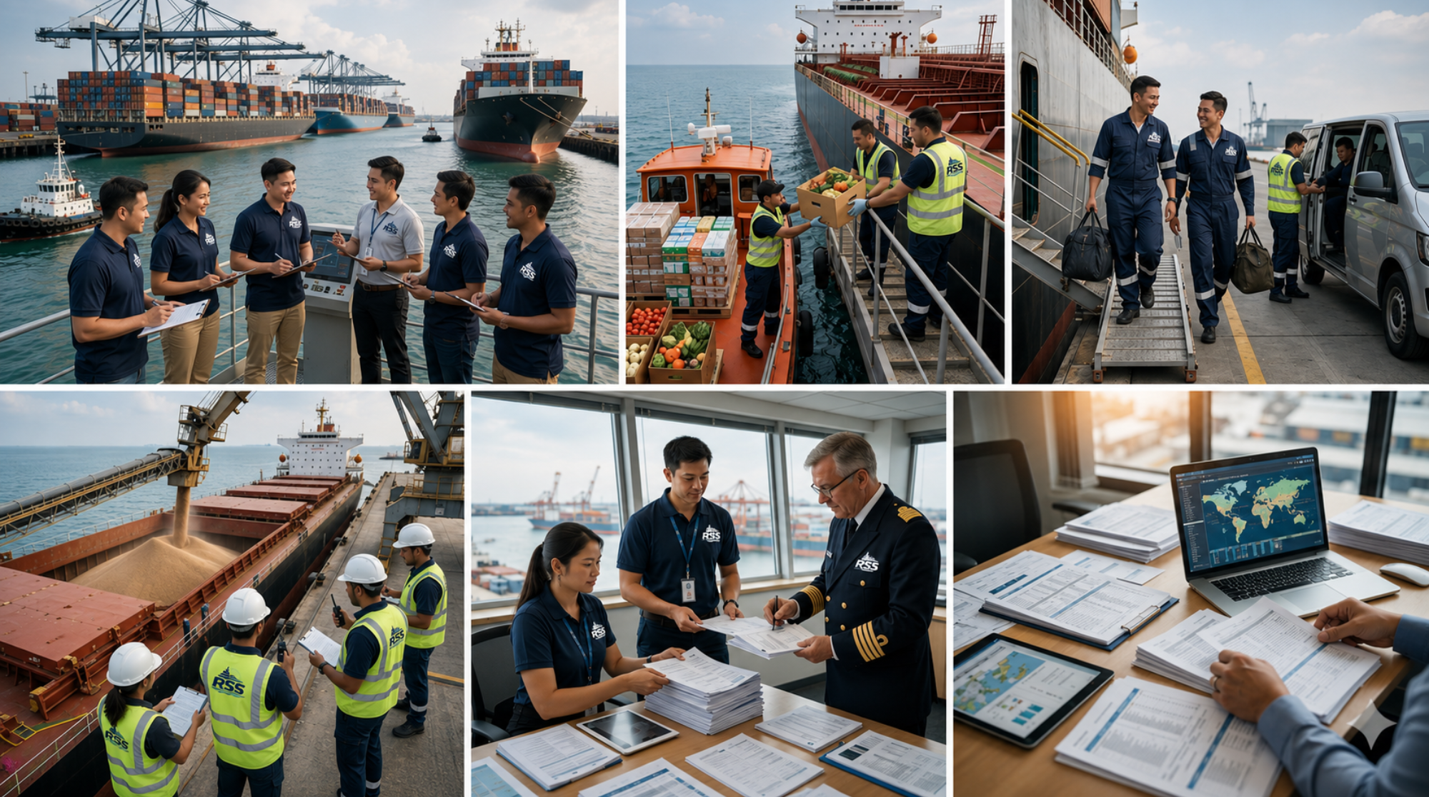 Ship Agency Operations Collage